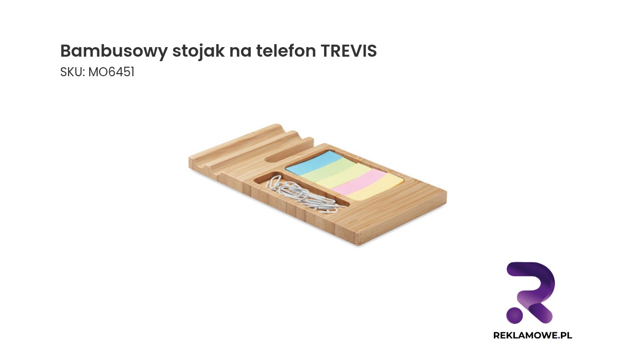 Bambusowy stojak na telefon TREVIS Ekologiczny bambusowy stojak na telefon marki TREVIS