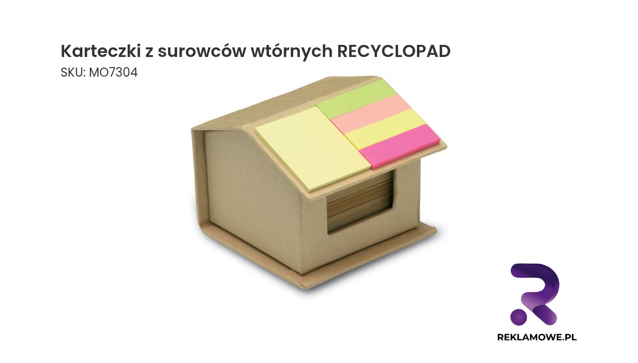 Karteczki z surowców wtórnych RECYCLOPAD Ekologiczne karteczki samoprzylepne RECYCLOPAD z recyklingu