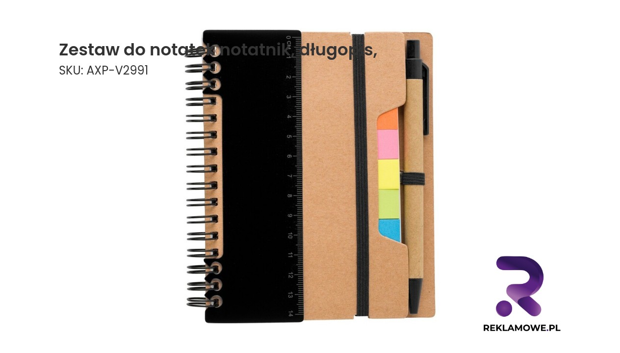 Zestaw do notatek z notatnikiem i długopisem