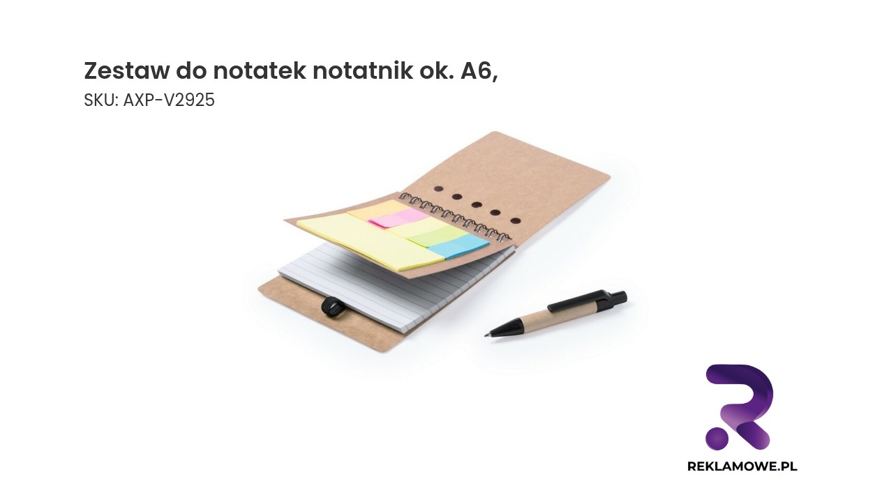 Zestaw do notatek z notatnikiem formatu A6