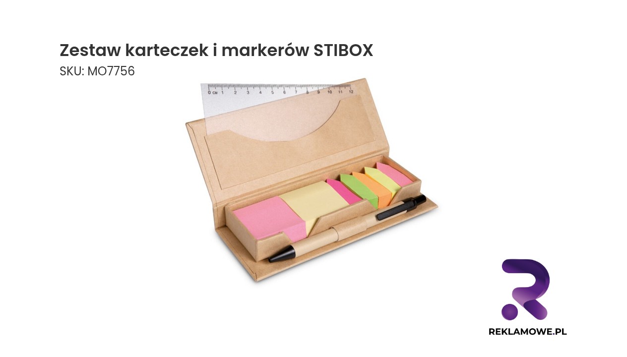 Zestaw karteczek i markerow STIBOX 2