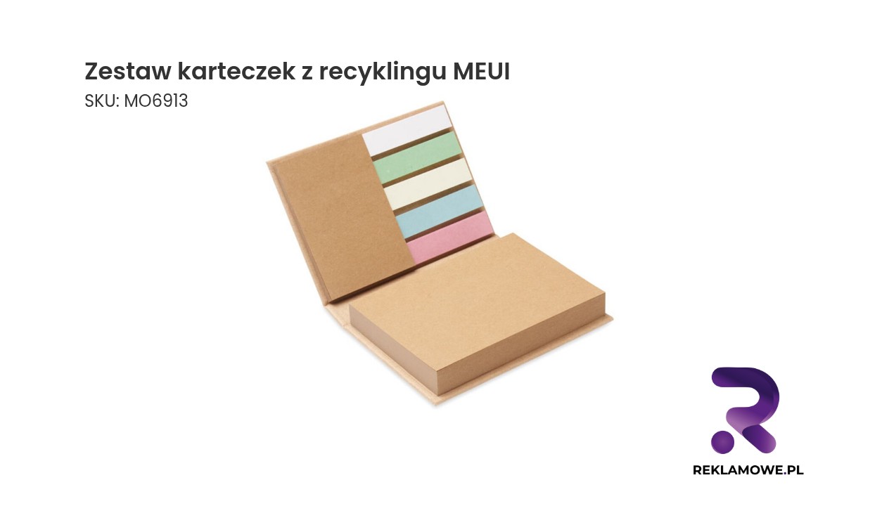 Zestaw karteczek z recyklingu MEUI Zestaw ekologicznych karteczek z recyklingu marki MEUI