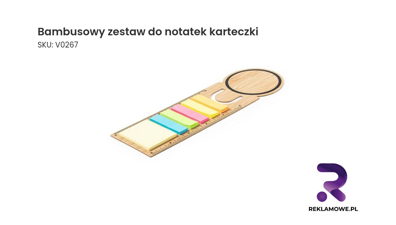 Ekologiczny bambusowy zestaw do notatek z karteczkami