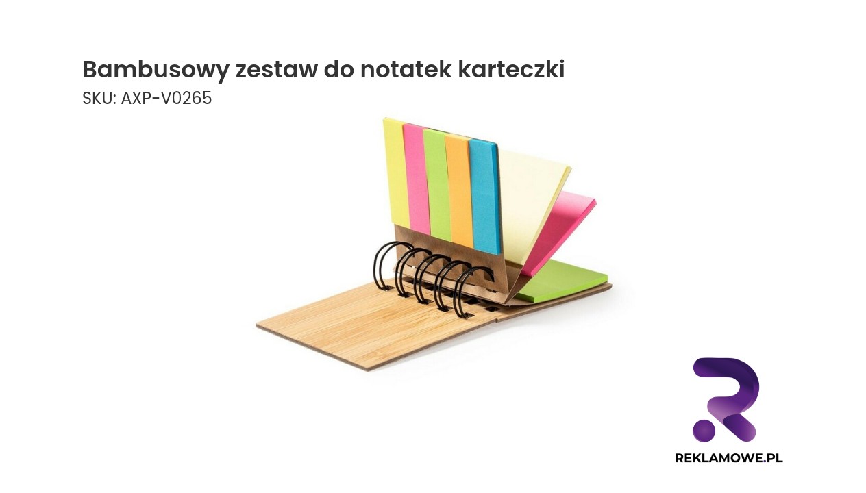 Bambusowy zestaw do notatek z karteczkami