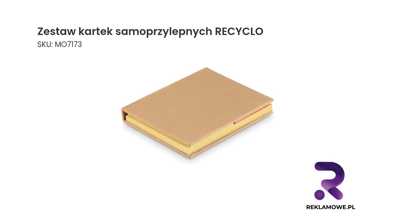 Zestaw kartek samoprzylepnych RECYCLO - ekologiczne karteczki samoprzylepne do biura i szkoły